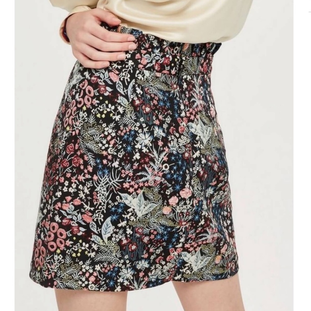 Topshop Woodland Jacquard Skirt